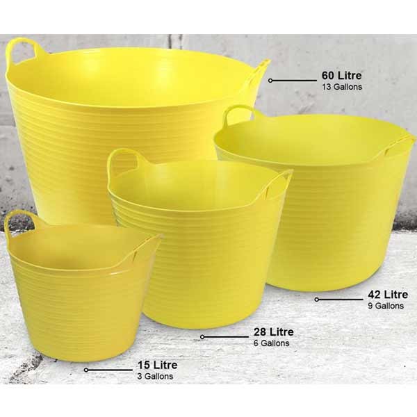 Faithfull H/D Polyethylene Flex Tub 28 Litres Yellow