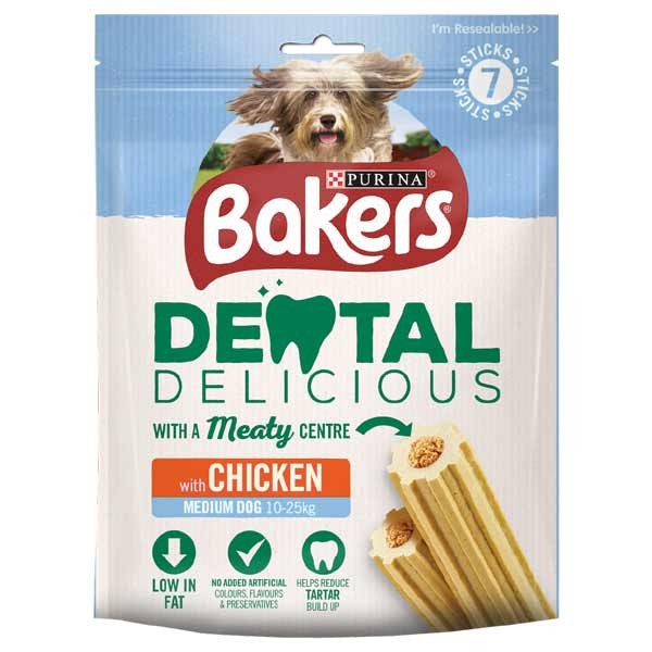 Bakers Dental Delicious Chicken Medium 7 Pack Dog Treat