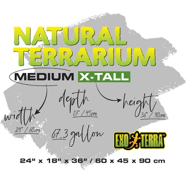 Exo Terra Advanced Paludarium & Rainforest Terrarium Medium X-Tall 60x45x90cm