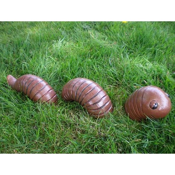 Worm Stone Garden Ornament (3 pieces) 11cm