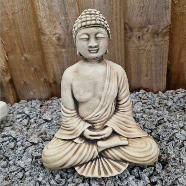 Fan Buddha Oriental Stone Garden Ornament (Mini) 12cm