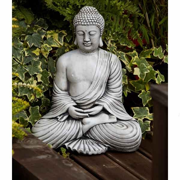 Fan Buddha Stone Garden Ornament 12cm