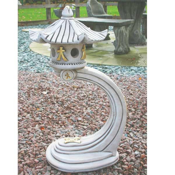 Curved Pagoda Oriental Stone Garden Ornament (Medium) 67cm