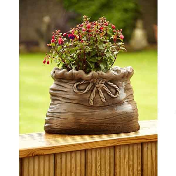 Sack Shaped Stone Planter 28cm