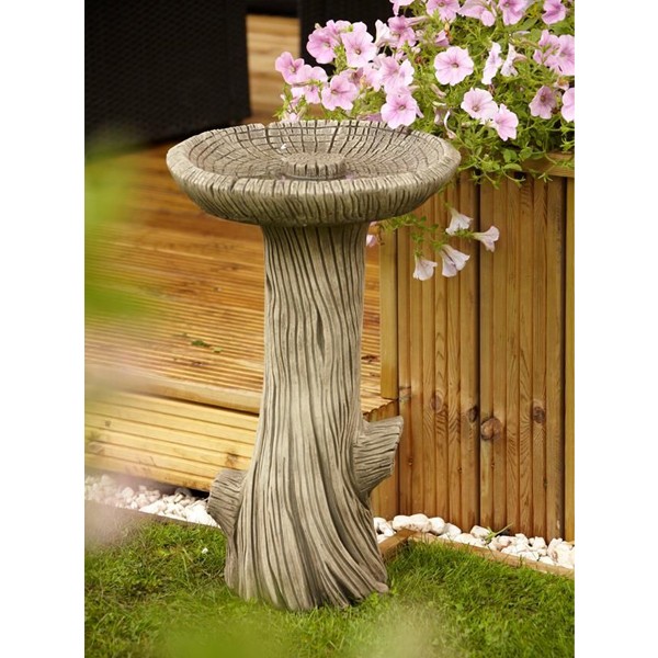 Log Stone Bird Bath 69cm