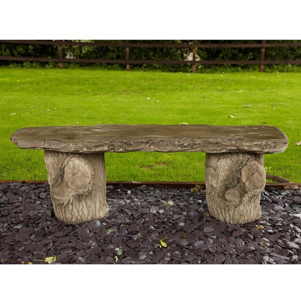 Tree Trunk Stone Bench 127cm