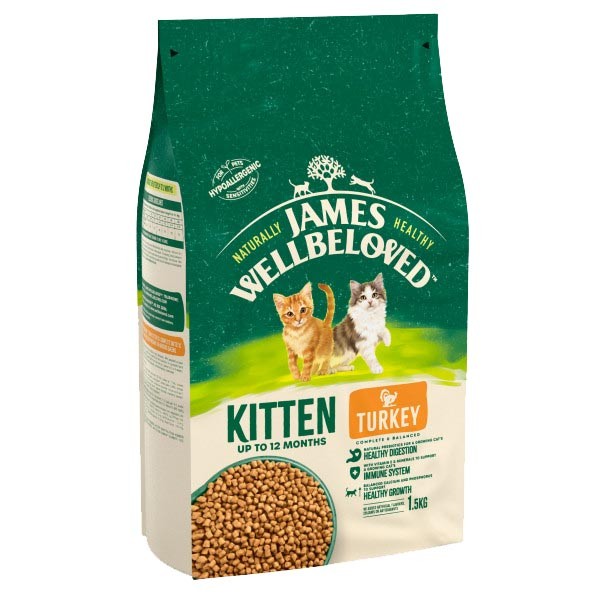 James Wellbeloved Turkey & Rice Kitten 1.5kg Dry Cat Food