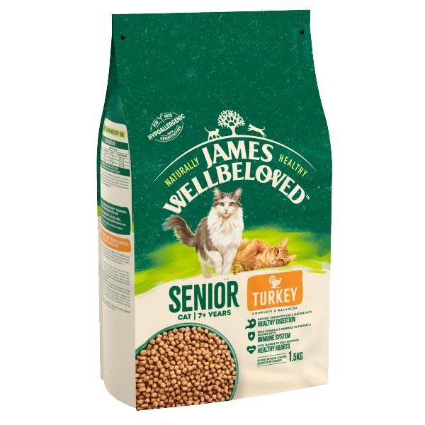 James Wellbeloved Turkey & Rice Senior 1.5kg Dry Cat Food