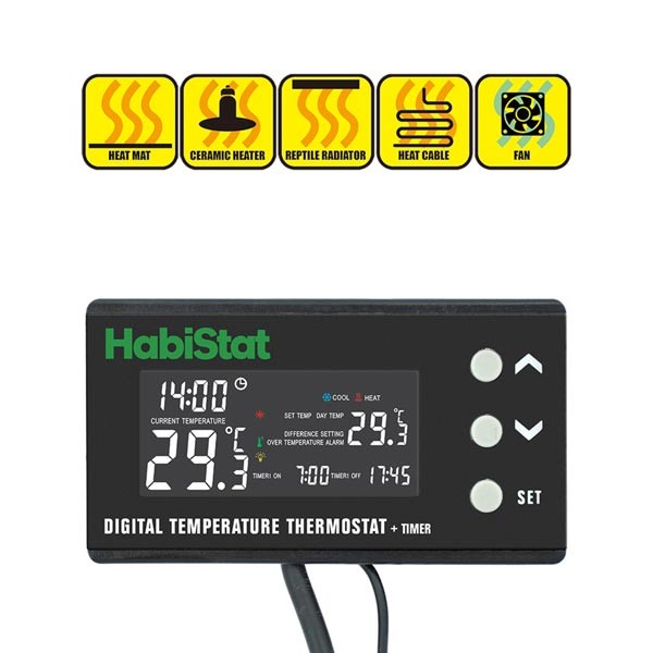 HabiStat Digital Temperature Thermostat Day/Night Timer