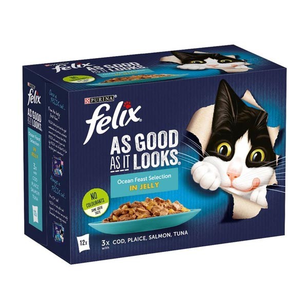 Felix As Good As It Looks Ocean Feast Adult 12x100g Wet Cat Food