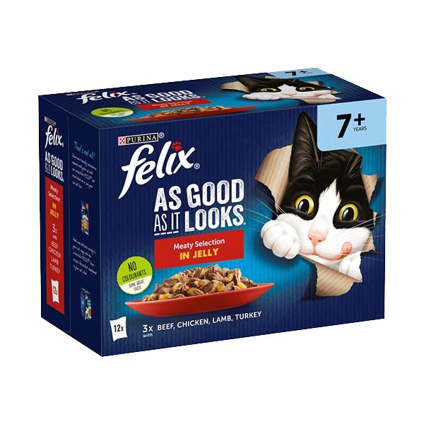 Felix As Good As It Looks Meaty Selection in Jelly Senior 12x100g Wet Cat Food