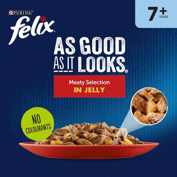 Felix As Good As It Looks Meaty Selection in Jelly Senior 12x100g Wet Cat Food