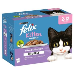 Felix Original Mixed Fish & Meat Selection in Jelly Kitten 12x100g Wet Cat Food