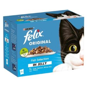 Felix Original Fish Selection in Jelly Adult 12x85g Wet Cat Food