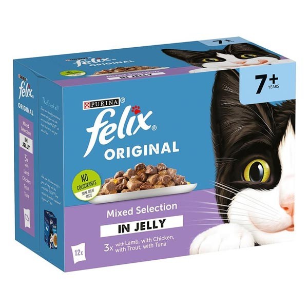 Felix Original Mixed Selection in Jelly Senior 12x100g Wet Cat Food