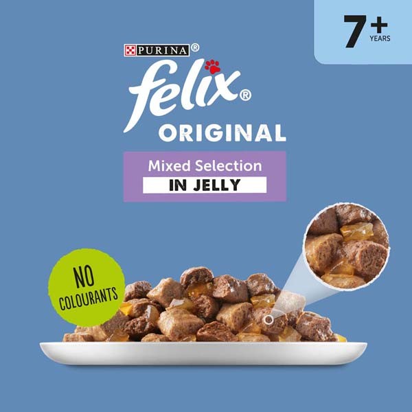 Felix Original Mixed Selection in Jelly Senior 12x100g Wet Cat Food