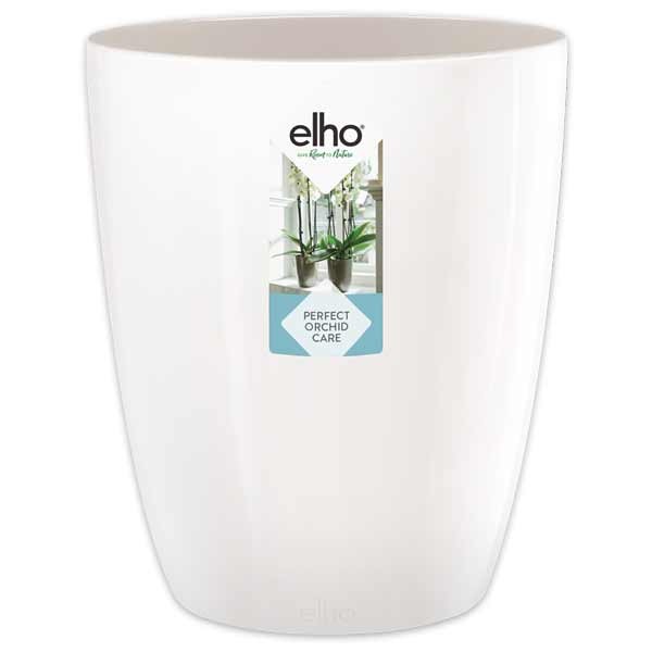 Elho Brussels Diamond Orchid High White 13cm Flower Pot