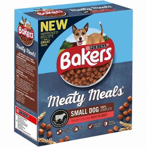 Bakers Meaty Meals Beef Small Breed 1kg Dry Dog Food Porton Garden Aquatic Pets