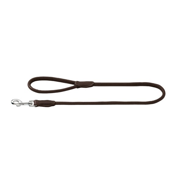 Hunter Leash Round & Soft Elk Leather 10/100 Dark Brown