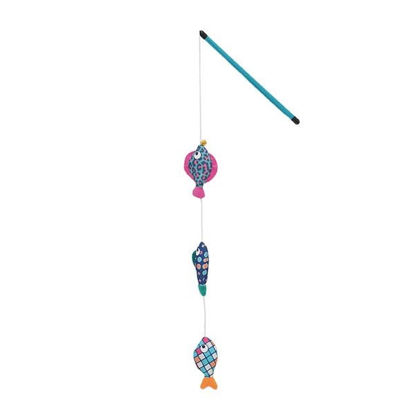 Rosewood Jolly Moggy Teaser Patchwork Fish Teaser Cat Toy