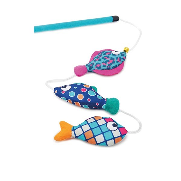 Rosewood Jolly Moggy Teaser Patchwork Fish Teaser Cat Toy