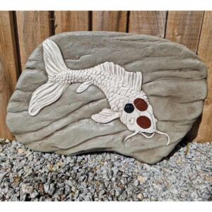 Koi Carp Stone Plaque Garden Ornament 58cm