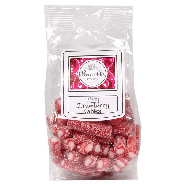 Bramble Foods Fizzy Strawberry Cables Confectionery Bag