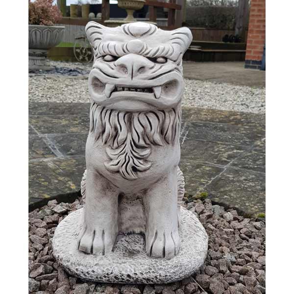 Foo Dog Oriental Stone Garden Ornament (Medium) 42cm