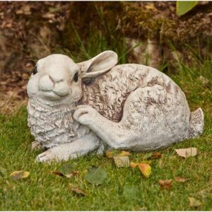 Laying Rabbit Stone Garden Ornament 30cm