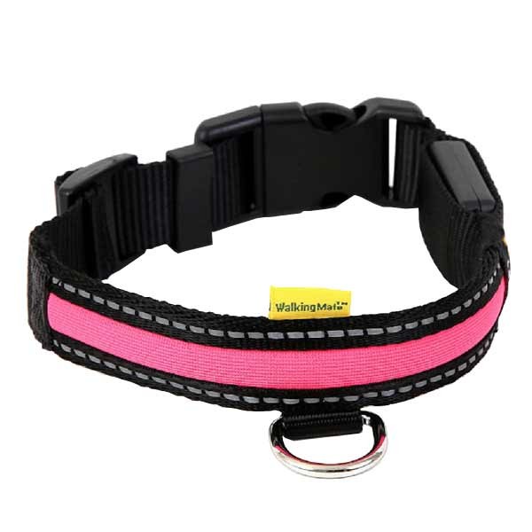 aniMate LED Pink Mesh Collar Large