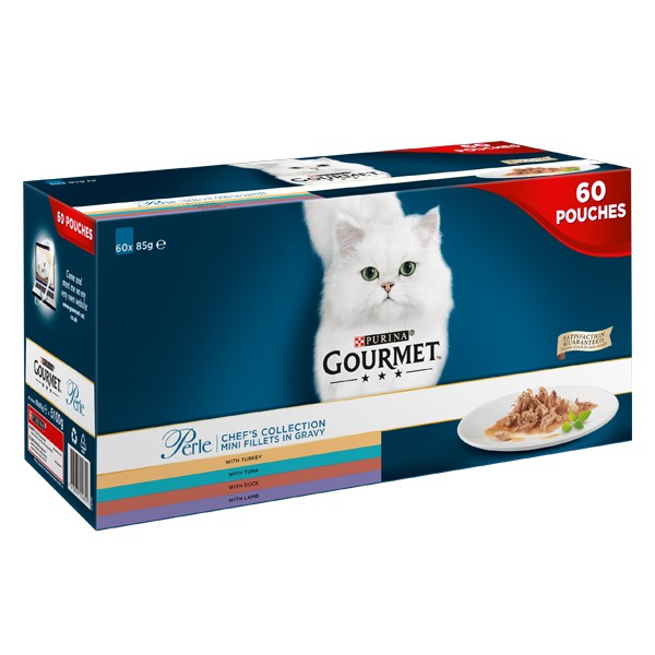 Gourmet Perle Chef's Collection in Gravy Adult 60x85g Wet Cat Food