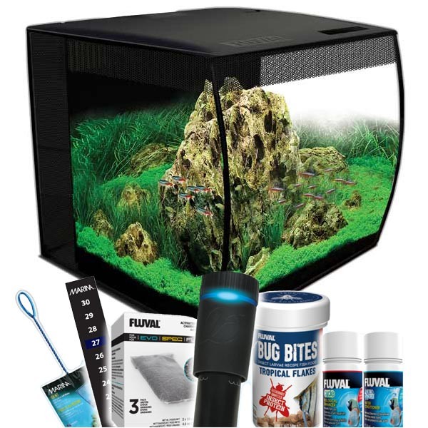 Fluval Flex 57 Litres Aquarium Black with Promo Bundle