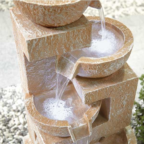 La Hacienda Sparkling Bowls inc LEDS Water Feature