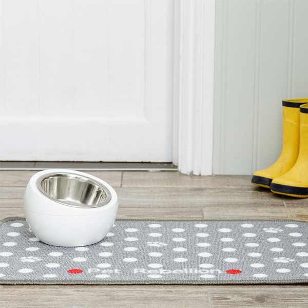 Pet Rebellion Dinner Mate Dotty Mat Grey 40x60cm