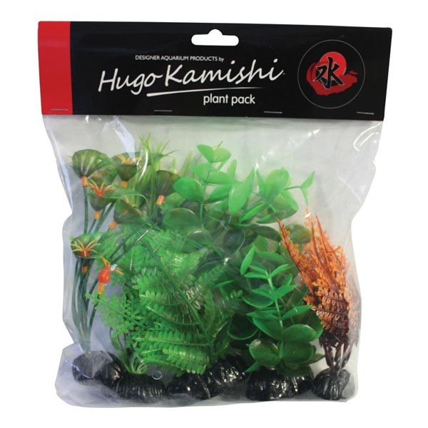 Hugo Kamishi Plastic Plant 30cm Orange/Green Mix 5 Pack