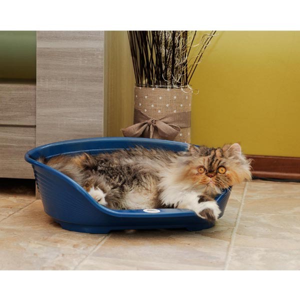 Ferplast Siesta Deluxe Plastic Bed Blue Size 4