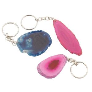 British Fossils Gemstone Keyrings 4-6cm