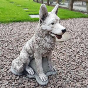 German Shephard Dog Stone Garden Ornament 56cm