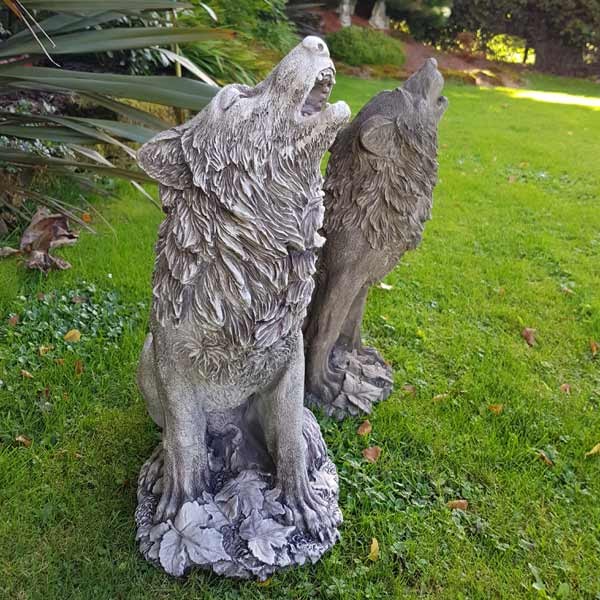 Wolf Stone Garden Ornament 50cm