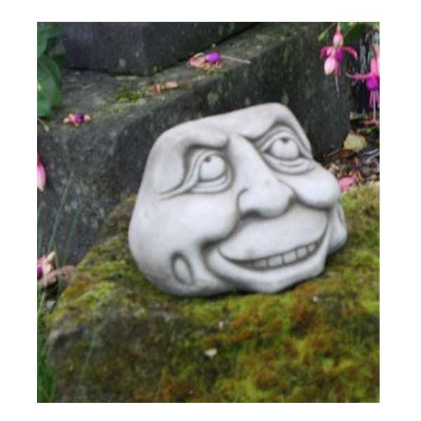 Funny Face Grinning Rock Novelty Stone Garden Ornament 13cm