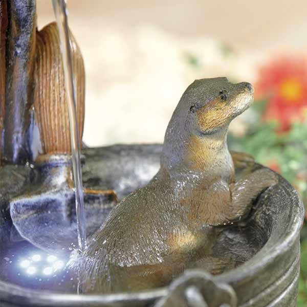 La Hacienda Playful Otters inc LEDS Water Feature