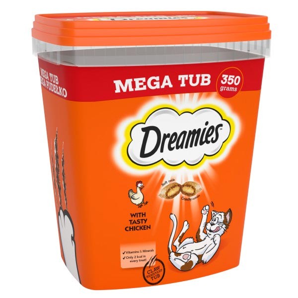 Dreamies with Tasty Chicken Mega Tub 350g Cat Treat