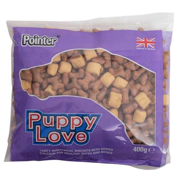 Pointer Puppy Love Wholemeal Biscuits 400g Dog Treat