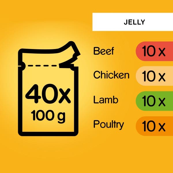 Pedigree Pouch Mixed Chunks in Jelly 40x100g Wet Dog Food