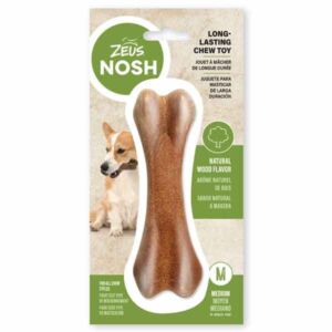 Zeus Nosh Dog Wood Flavour Bone Chew Toy Medium