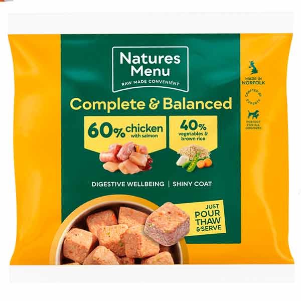 Natures Menu Complete & Balanced 60/40 Chicken & Salmon Nuggets for Adult Dogs 1kg