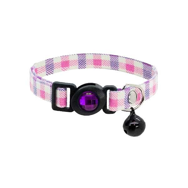 Cat Circus Jewelled Gingham Safety Cat Collar (Assorted)