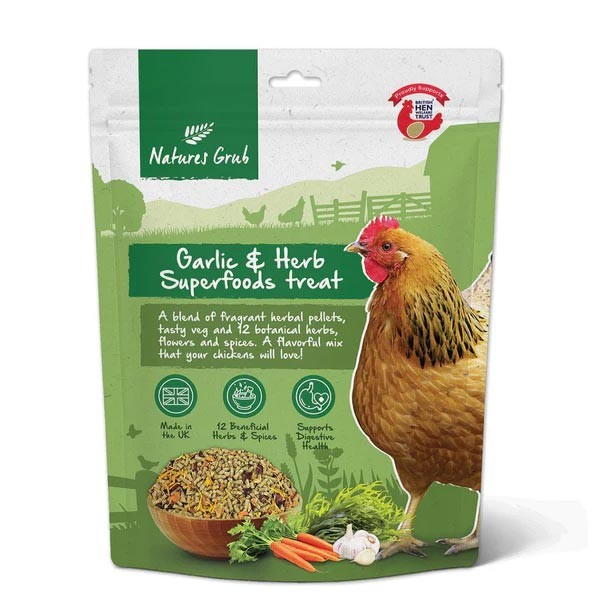 Natures Grub Superfood Poultry Treat Garlic & Herb 600g