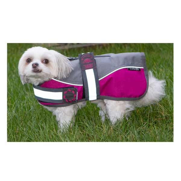 aniMate Reflective Raspberry Padded Dog Harness Coat 8"