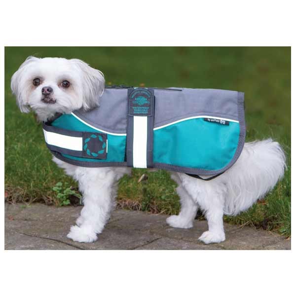 aniMate Reflective Teal Padded Dog Harness Coat 8"